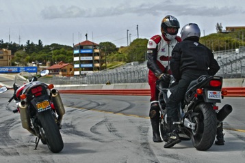 One-on-one instruction. Laguna Seca, CA.