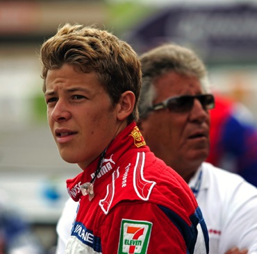 Marco Andretti with his grandfather, Mario...